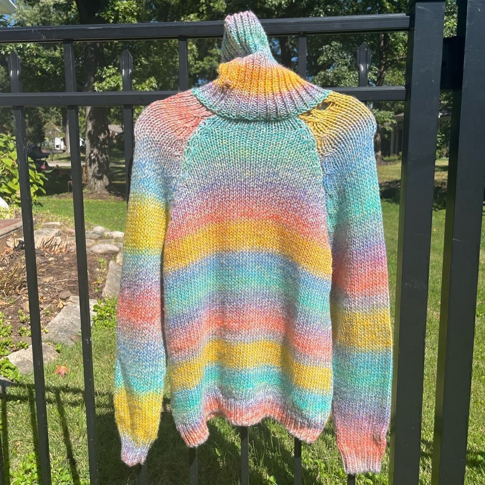 Anthropologie T. La Rainbow Ombre Turtleneck Knit Sweater - Picture 8 of 13